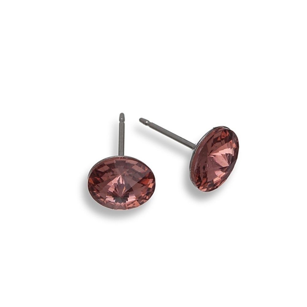 Swarovski Crystal Stud Earrings • 12mm • Elegant Neutral Tone • Last One